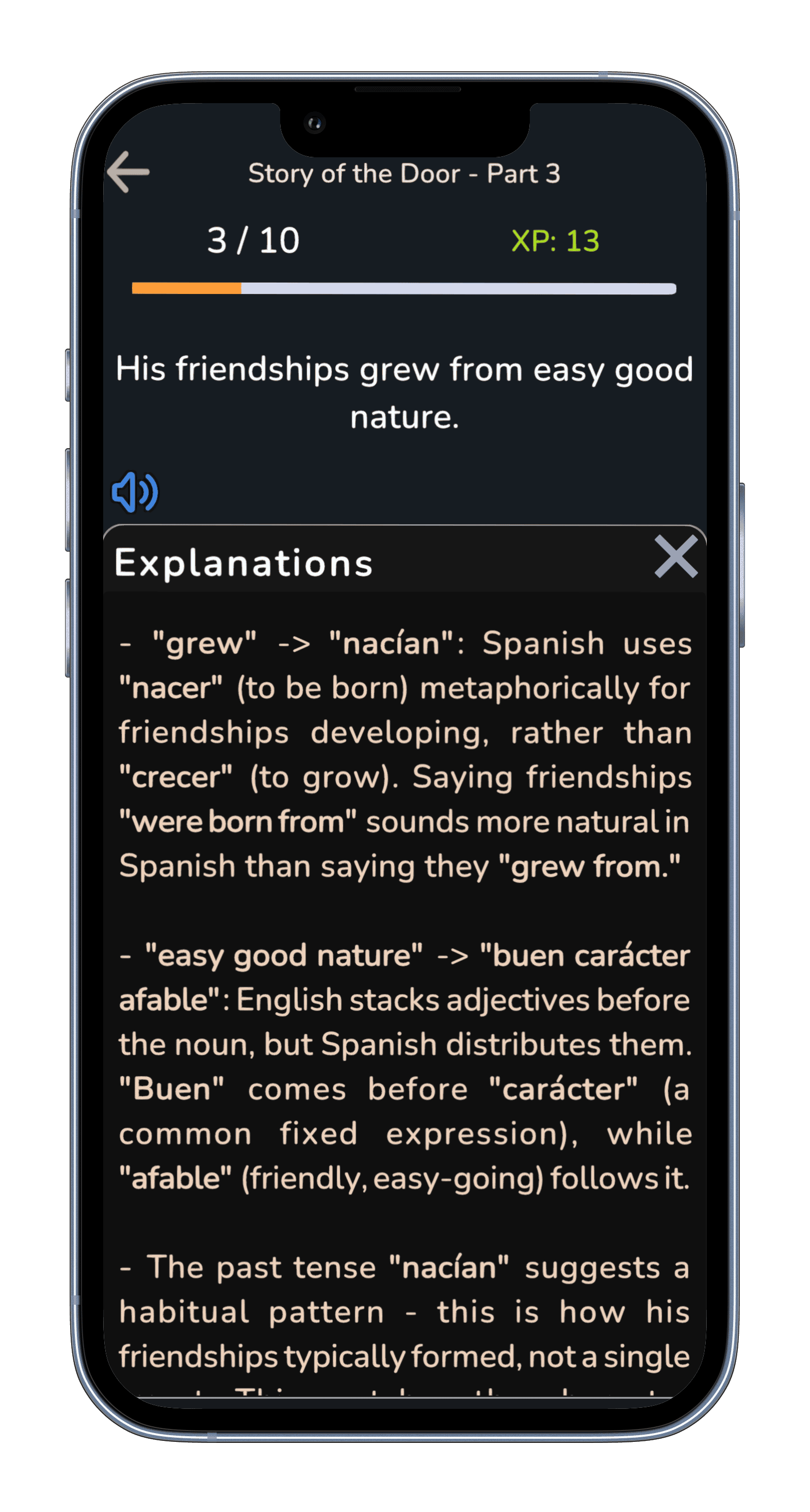 App screenshot - Progress